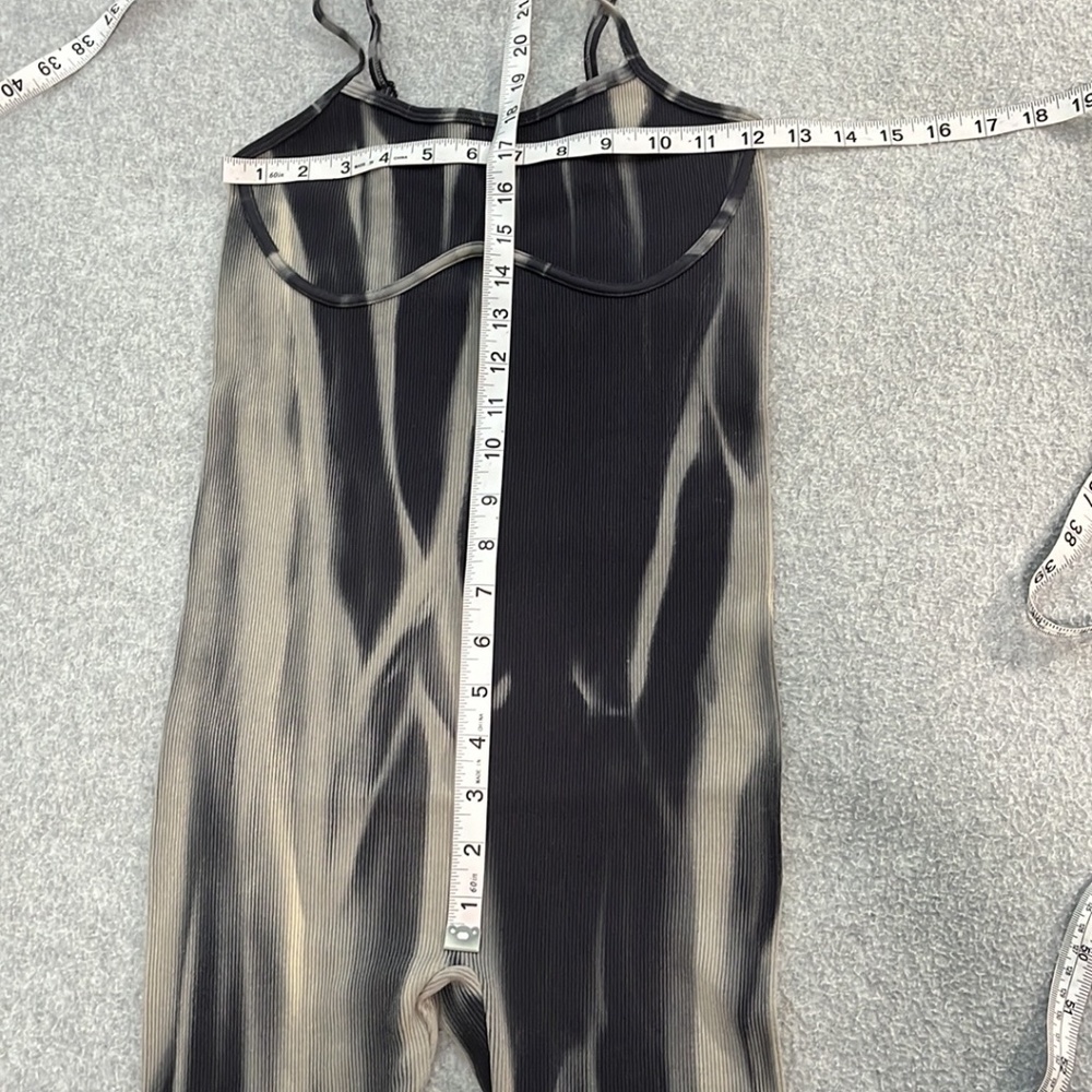 Anwnd Catsuit Bodysuit Small Ribbed Marbled Yoga Dance - Picture 3 of 10
